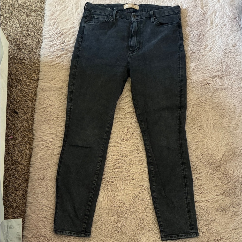 7 For All Mankind Black Skinny Jeans
